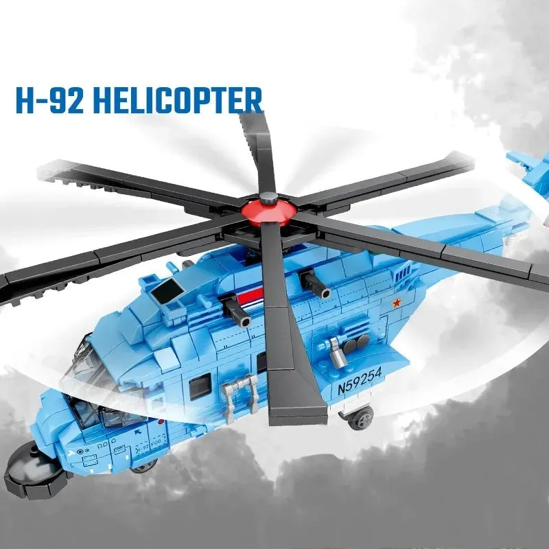 MOC Military H-92 Armed Helicopter Mecha Robots Bricks Toy