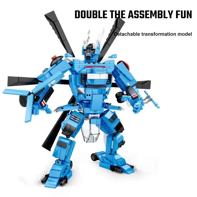 MOC Military H-92 Armed Helicopter Mecha Robots Bricks Toy