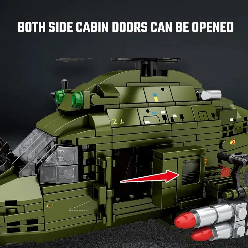 MOC Military Light Armed Helicopter Mecha Robots Bricks Toys