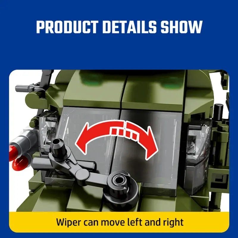 MOC Military Light Armed Helicopter Mecha Robots Bricks Toys