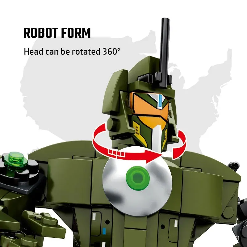 MOC Military Light Armed Helicopter Mecha Robots Bricks Toys