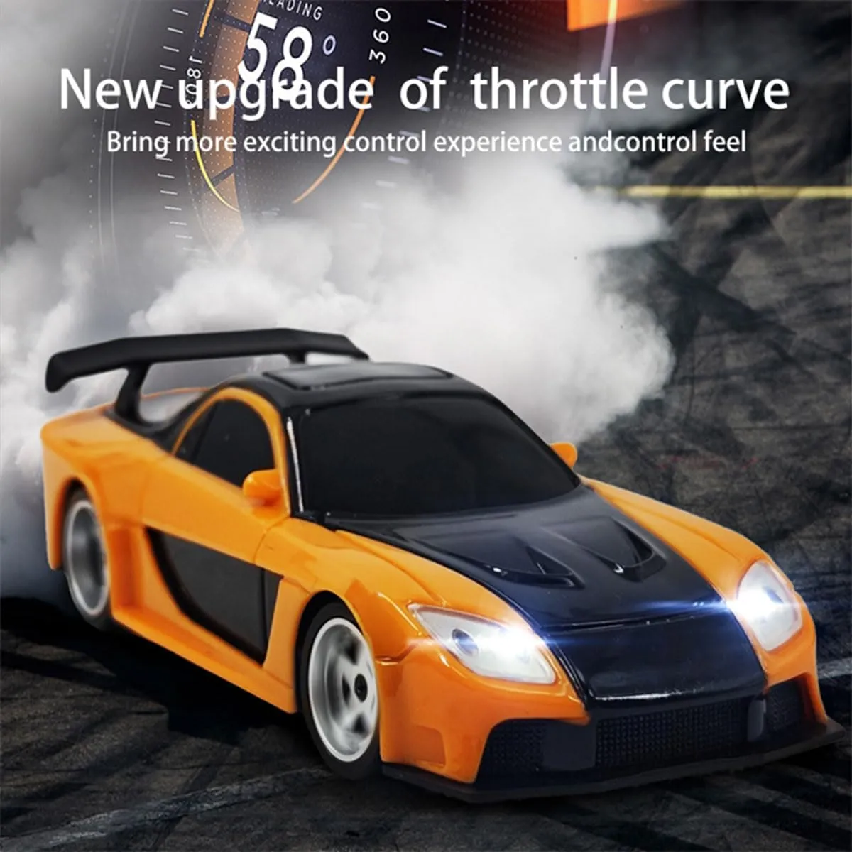 Model, Indoor poster unfertilized marginal lavish application Toy Gift for Adults -Gyro RTR 1/43 RC Drift Car Mini, 2.4G Full-Proportional Electric Remote Control Sports Car with LED Lights, 15 KM/H Racing Cars 