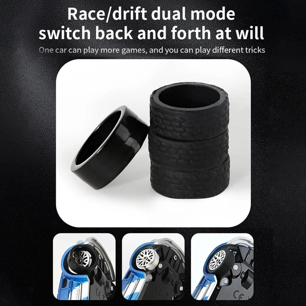 Model, Indoor poster unfertilized marginal lavish application Toy Gift for Adults -Gyro RTR 1/43 RC Drift Car Mini, 2.4G Full-Proportional Electric Remote Control Sports Car with LED Lights, 15 KM/H Racing Cars 