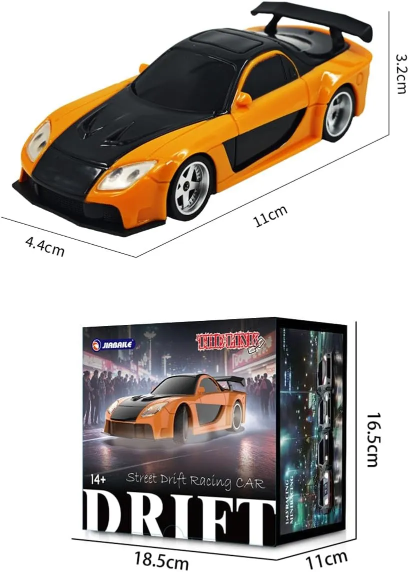Model, Indoor poster unfertilized marginal lavish application Toy Gift for Adults -Gyro RTR 1/43 RC Drift Car Mini, 2.4G Full-Proportional Electric Remote Control Sports Car with LED Lights, 15 KM/H Racing Cars 