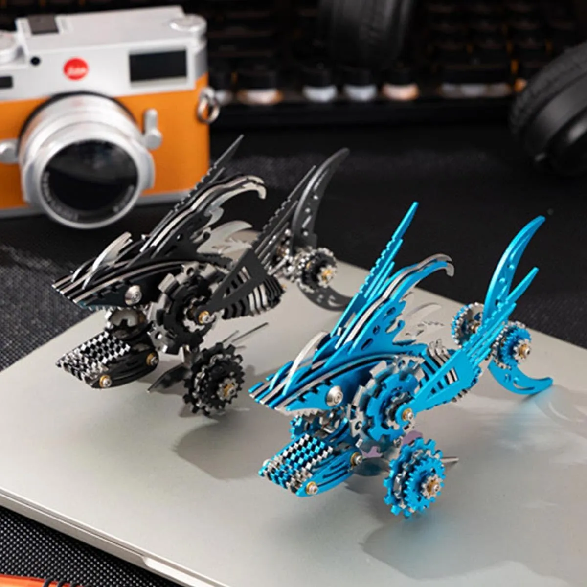 Model Kit, Bookshelf Desk Decor sled porcelain systematically alert Mechanical Sawtooth Shark Model, 3D Metal Puzzle for Adult, 211Pcs DIY Assemble 