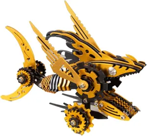 Model Kit, Bookshelf Desk Decor sled porcelain systematically alert Mechanical Sawtooth Shark Model, 3D Metal Puzzle for Adult, 211Pcs DIY Assemble 