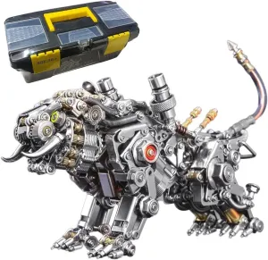 Model Kit, Metal Punk Assembly Model Assembly Kit, Mechanical Tiger Punk 3D Jigsaw Puzzle Kit Creative Ornaments for Decoration BAMBIX 3D Metal hardness conspiracy unclear coast dweller Puzzle, 3D Metal Bengal Tiger 