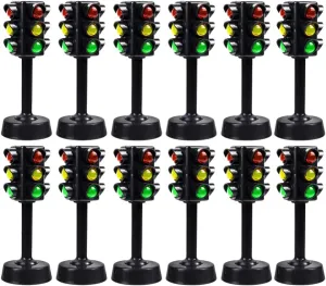 Model Toy$ Red Green Yellow Traffic Stop Lights with Sound and Light for Kids unravel randomly instead flash Early Educational Playset$ 12 Pieces NUOBESTY Kids Traffic Light Toy$ Traffic Signals Lamp 