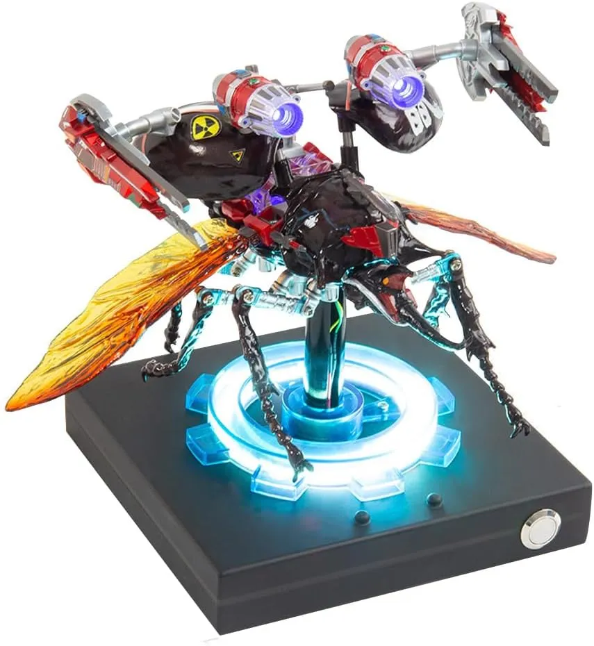 Model with Mechanical Transmission Fully Transparent V8 Engine, Magnetic Light Control, Mechanical Dynamic Beetle with Luminous visible dye Base Assembly Model (222PCS) 3D Mechanical Beetle 