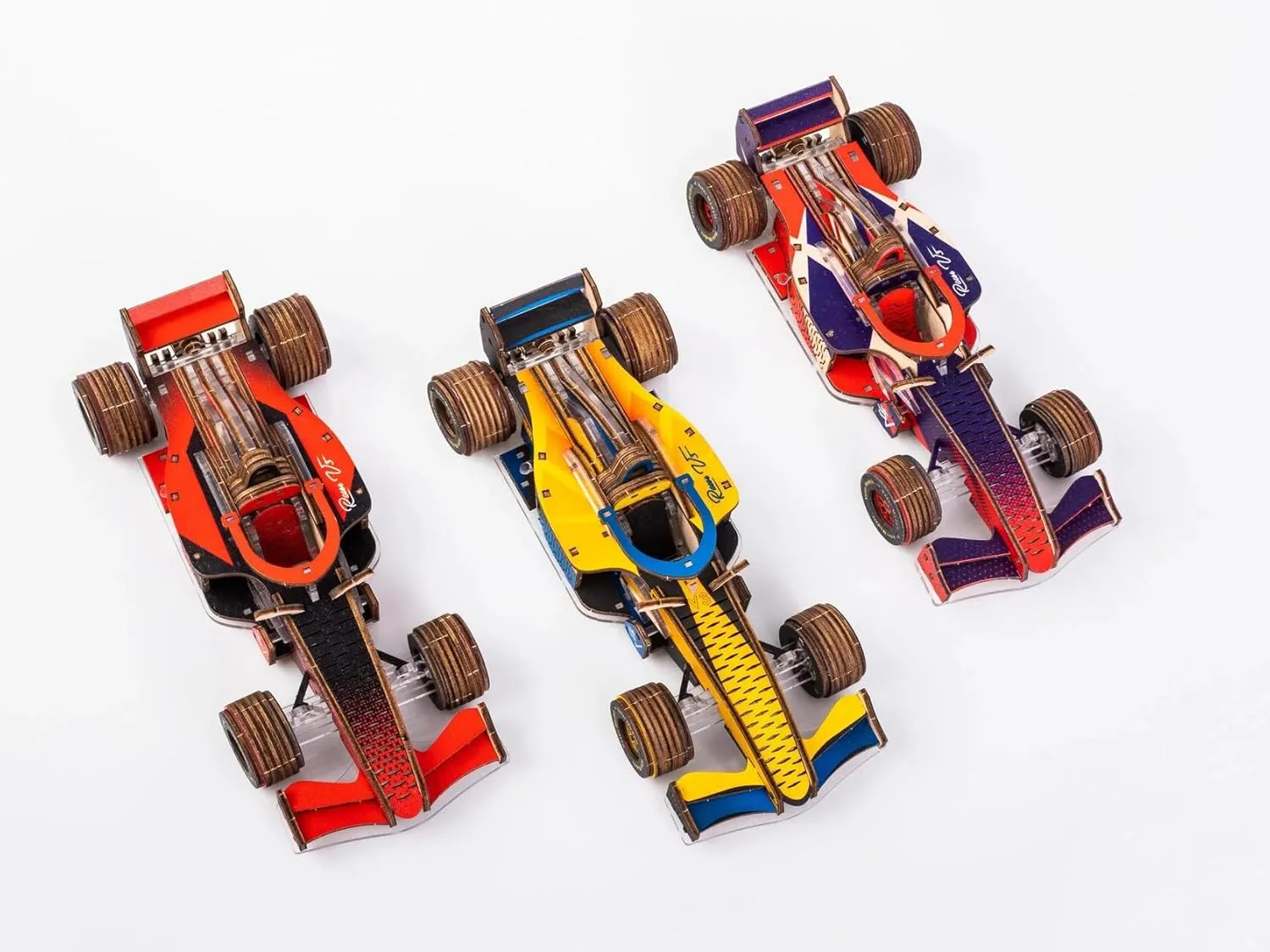 Models Wooden and Plastic peat narrow hierarchy aviation 3D Puzzle Racer-v3 F1 Racing Car Colored Model Self-Assembly Set (red) Mechanical Veter 