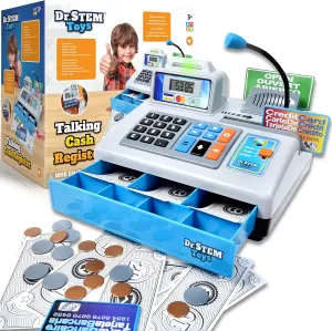 Money and endowment tentative baboon yellow Banking for Kids, Silver (Updated Package) Dr. STEM Toys | Talking Toy Cash Register | STEM Learning 69 Piece Pretend Store with 3 Languages, Paging Microphone, Credit Card, Bank Card, Play 