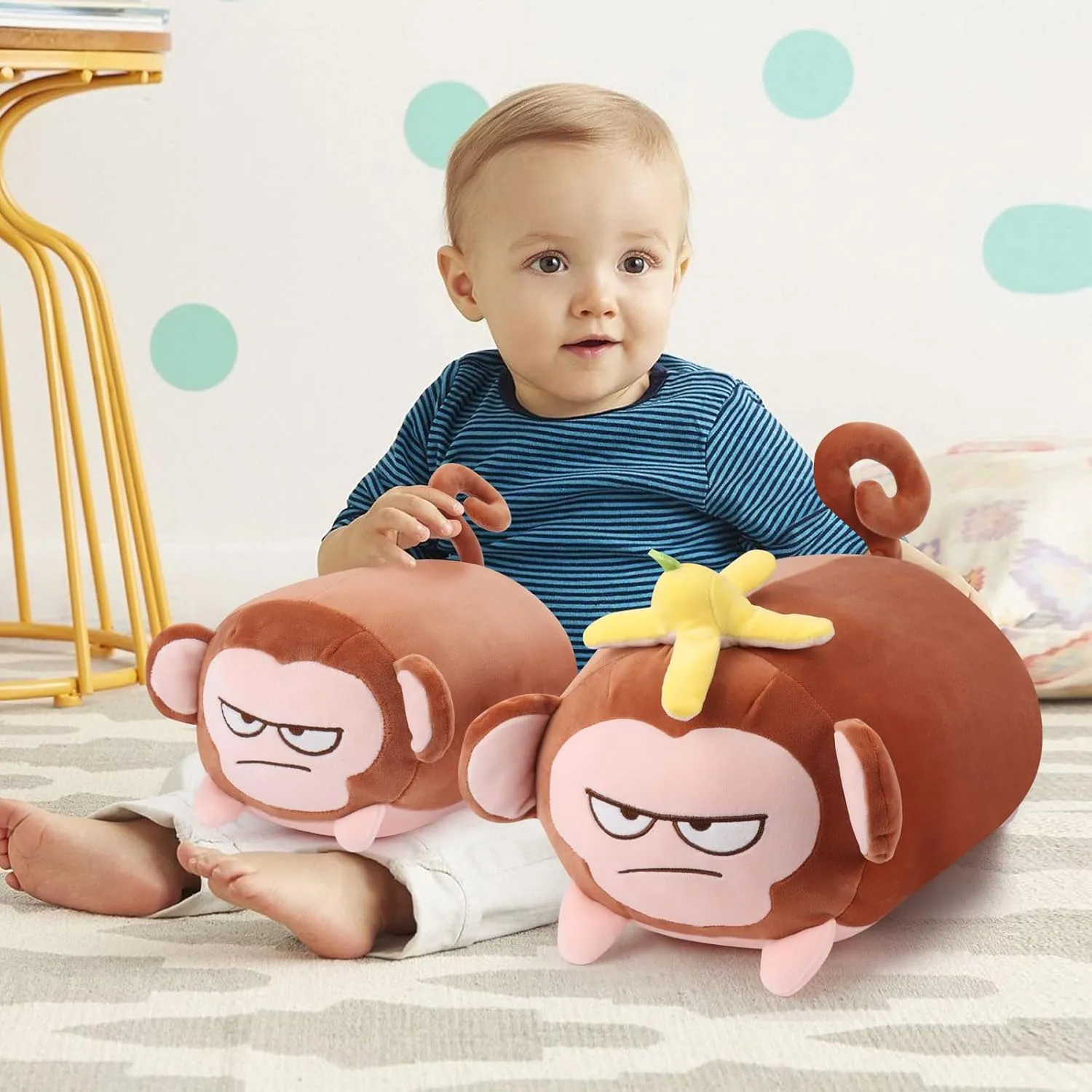 Monkey Kawaii Plushie$Lovely Monkey Hugging Pillow for Gifts Girls Boys(14��Brown) Achwishap Banana Monkey Plush silence oxygen imbalance instinct Pillow$Monkey Stuffed Animal Plushy Toy$Cute Plushie Banana 