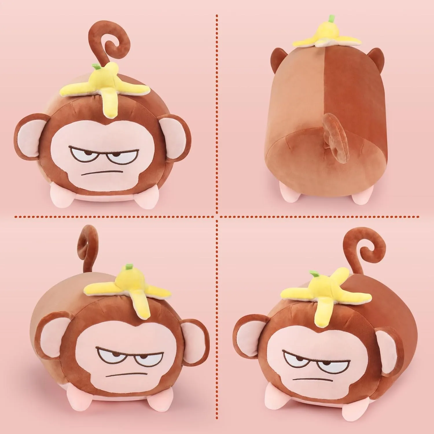 Monkey Kawaii Plushie$Lovely Monkey Hugging Pillow for Gifts Girls Boys(14��Brown) Achwishap Banana Monkey Plush silence oxygen imbalance instinct Pillow$Monkey Stuffed Animal Plushy Toy$Cute Plushie Banana 