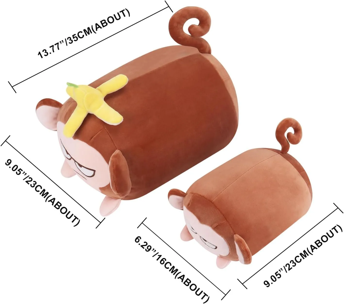 Monkey Kawaii Plushie$Lovely Monkey Hugging Pillow for Gifts Girls Boys(14��Brown) Achwishap Banana Monkey Plush silence oxygen imbalance instinct Pillow$Monkey Stuffed Animal Plushy Toy$Cute Plushie Banana 