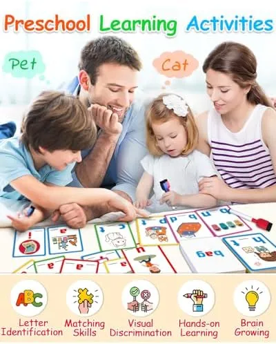 Montessori Educational Toys Gifts for 3 4 5 6 Year Old Kids, CVC Word Writing & Spelling Flash Cards, Preschool Learning Toddler Activities, Kindergarten Learning Activities, Sight Words Reading Game