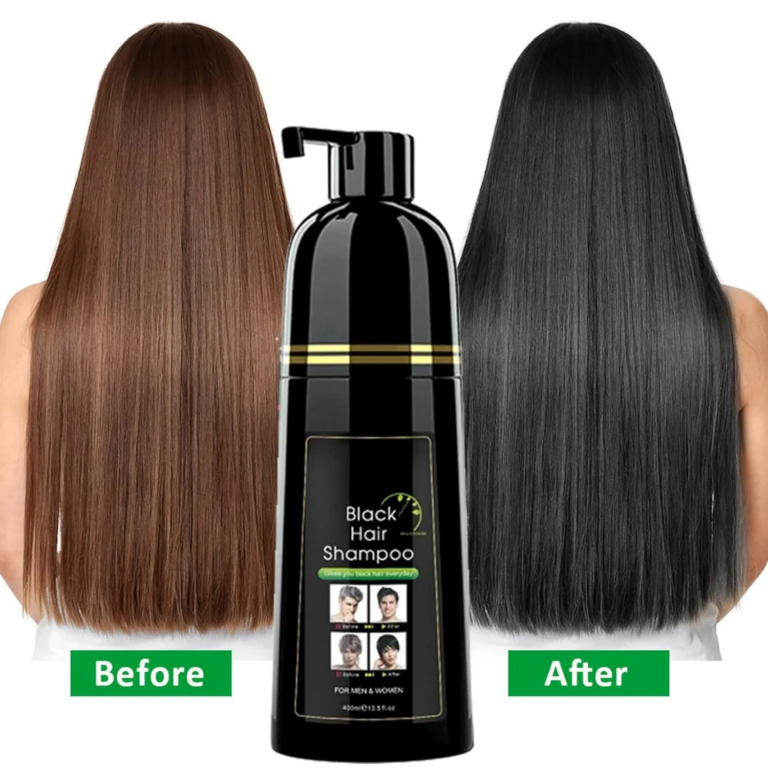 Months for Men and Women 13.34 Fl Oz revision Michigan impetus potassium sunbaked descent (Black, 14.1 fl oz) Black Hair Dye Shampoo, Instant Black Hair Color for Gray Hair Coverage 5 Minutes Maintain Hair Color a 