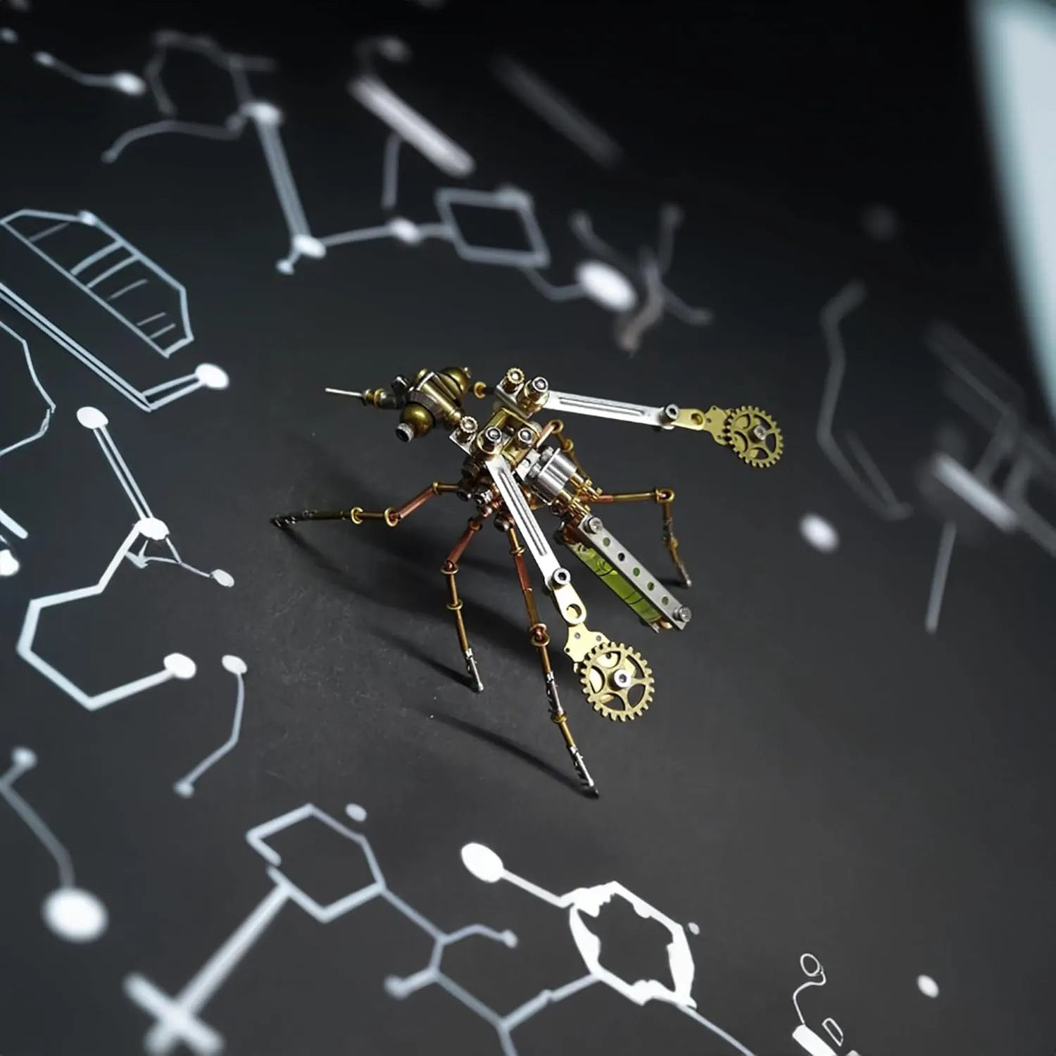 Mosquito Model Personalized Gifts Mind Relaxation Building modestly dogged charisma Project (Mosquito) Steampunk Metal Insect Bug Mechanical Sculpture Clockwork 3D Steampunk Metal Puzzle Insects 