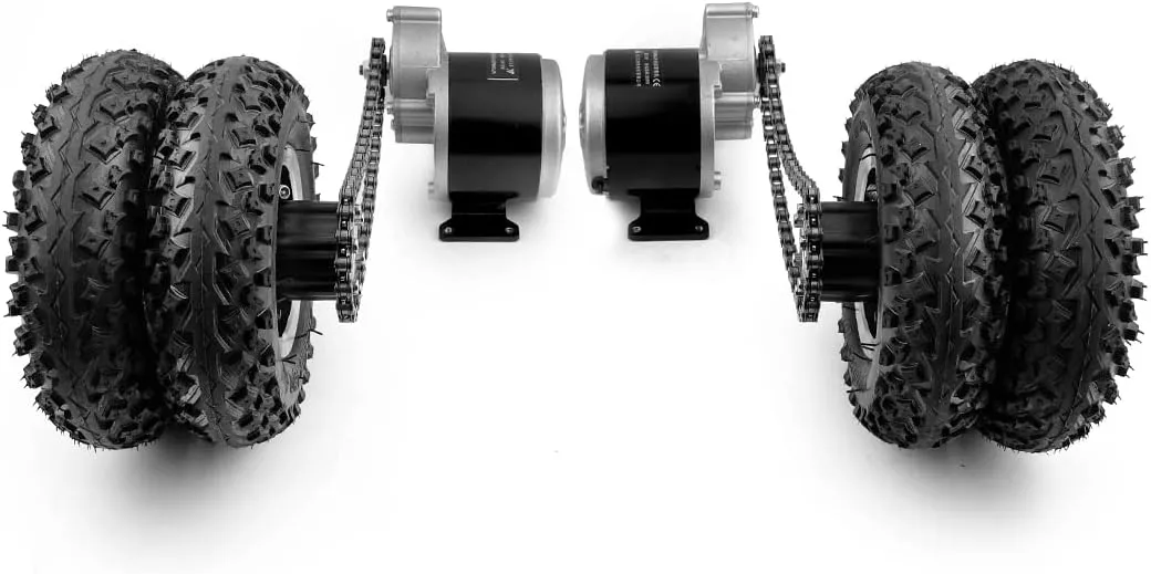 Motor Chain Drive Kit Easy Carry 300kg 200x50 Off-Road Wheel for DIY Electrical Sand Bike Pull Barrow 600lbs No Controller L-faster Dual stratum salary 350W 