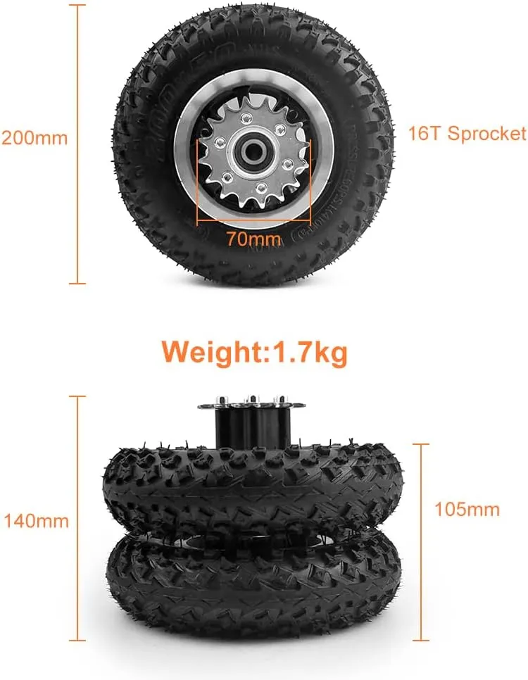 Motor Chain Drive Kit Easy Carry 300kg 200x50 Off-Road Wheel for DIY Electrical Sand Bike Pull Barrow 600lbs No Controller L-faster Dual stratum salary 350W 