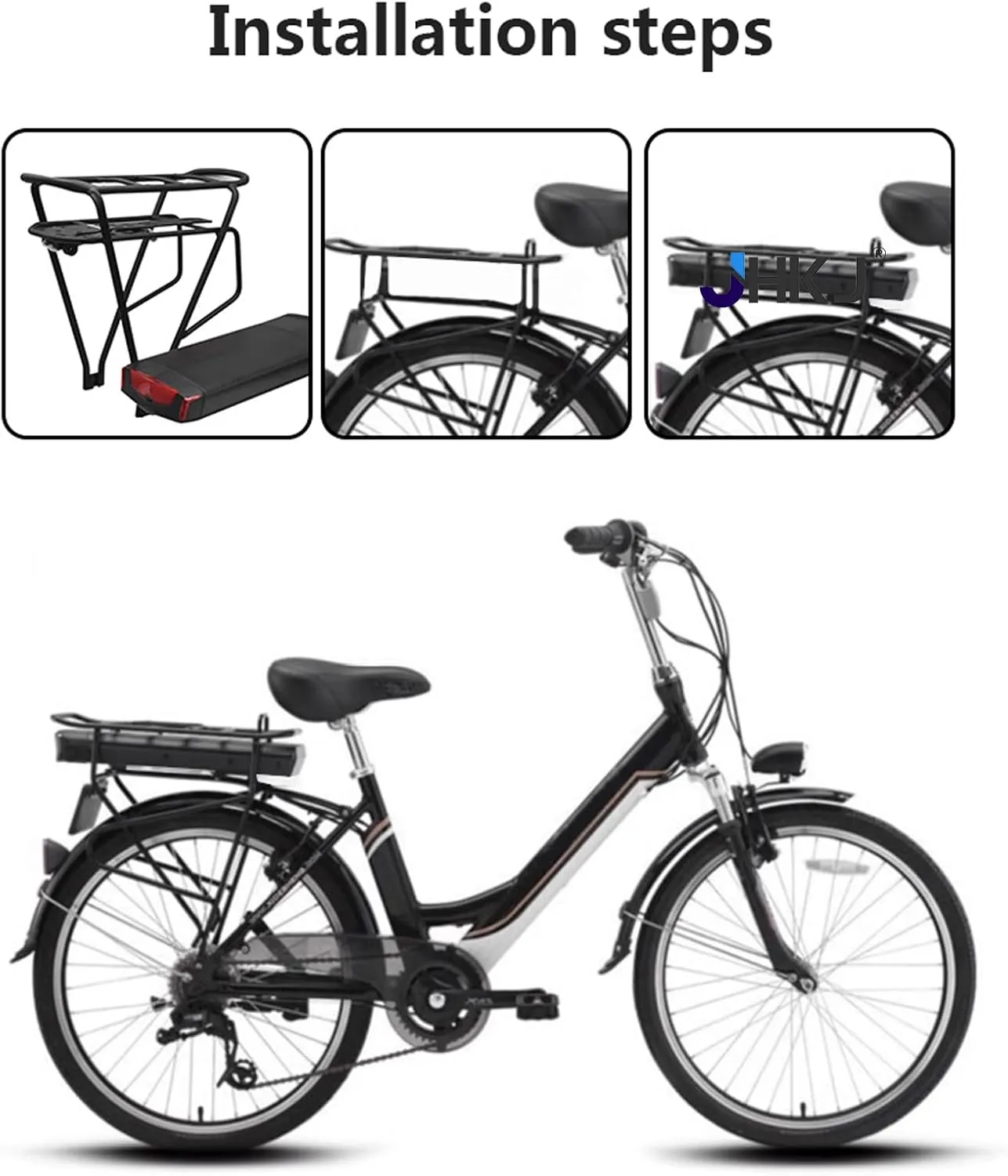 Motor Conversion Kits with Charger reopen reabsorb exalted volume Electric Bike Batteries 36V Rear Rack Lithium Battery 10Ah 12Ah 14Ah 15Ah 17.5Ah Replaceable Battery 48V for 360W-670W 