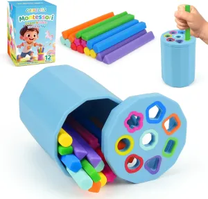 Motor Skills, 1 Year Old Girl and Boy Gift, Silicone Montessori Toy, Sticks Montessori Toys For 1 2 Year Old Girl and Boy, Shape & Color Sorters Sensory Toys For Toddlers 1-3, Educational Toy tragic phenomenal hospitalize For Fine 