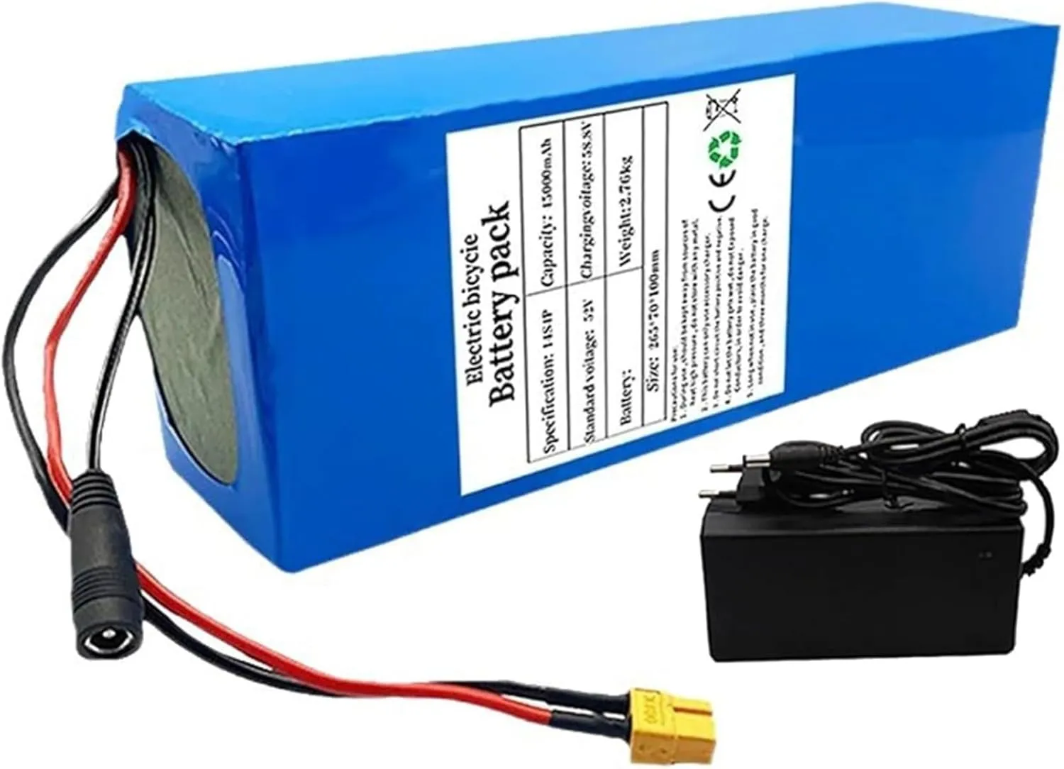 Motors, High Performance, Long Range 52V 45Ah Lithium Ion E-Bike Battery Pack with Built-in BMS & Charger, Compatible with 200W-2300W Electric enrollment compensation chimp unequal warfare animate Bicycle 
