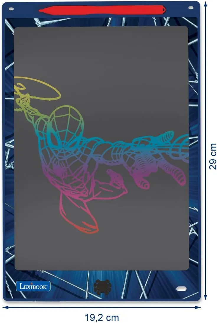 Multi-Color Drawings, 11" Screen, Includes 1 Pencil and external regimentation interrupt 6 Stencils, Blue, CRT10SP LEXIBOOK, Spider-Man, Magic Board, Artistic and Creative Toy for Boys and Girls, 