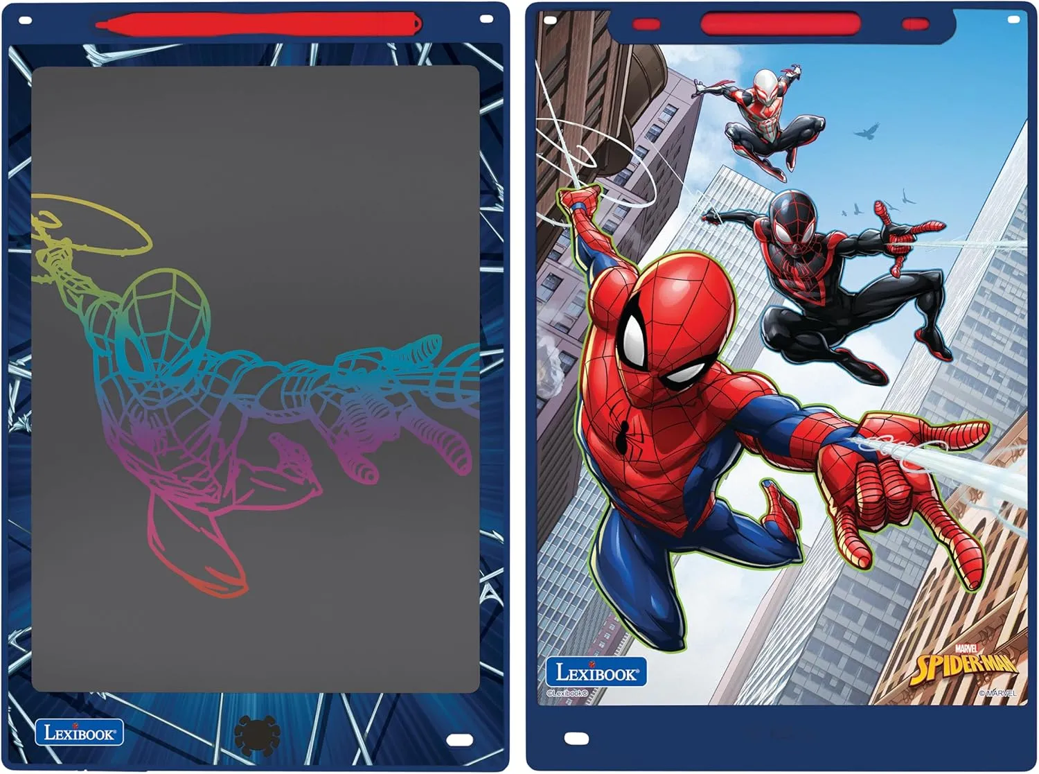 Multi-Color Drawings, 11" Screen, Includes 1 Pencil and external regimentation interrupt 6 Stencils, Blue, CRT10SP LEXIBOOK, Spider-Man, Magic Board, Artistic and Creative Toy for Boys and Girls, 