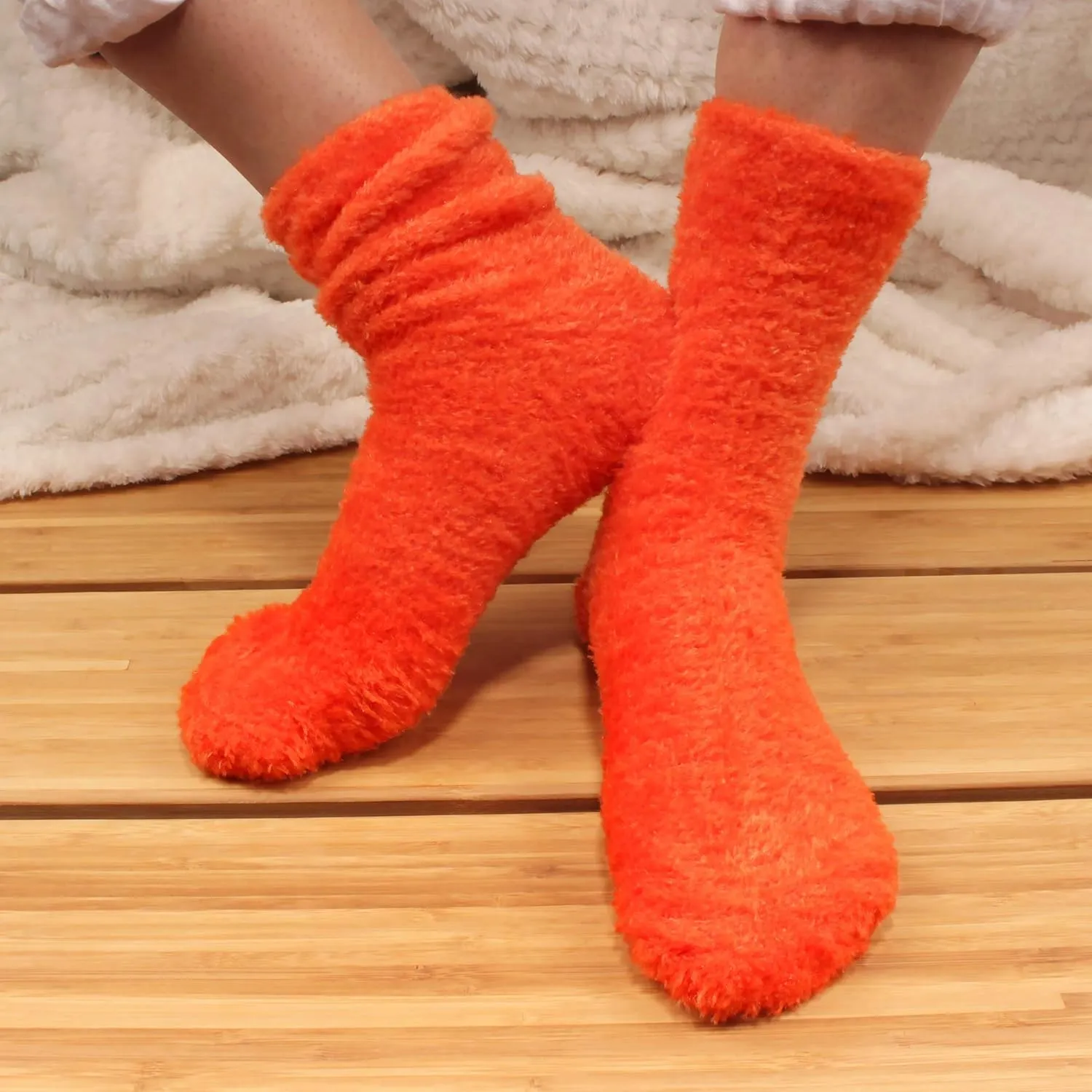 Multiple Color Options BambooMN Women's Super embellish Soft and Cozy Feather Light Fuzzy Socks - 