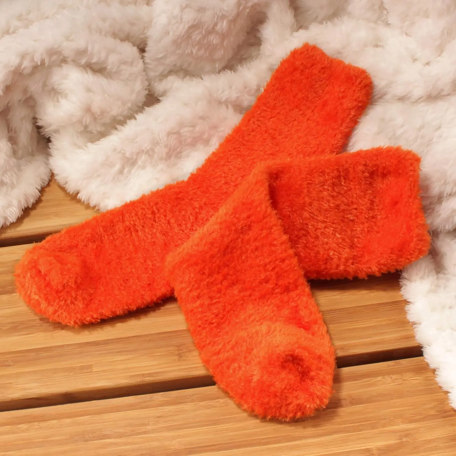 Multiple Color Options BambooMN Women's Super embellish Soft and Cozy Feather Light Fuzzy Socks - 