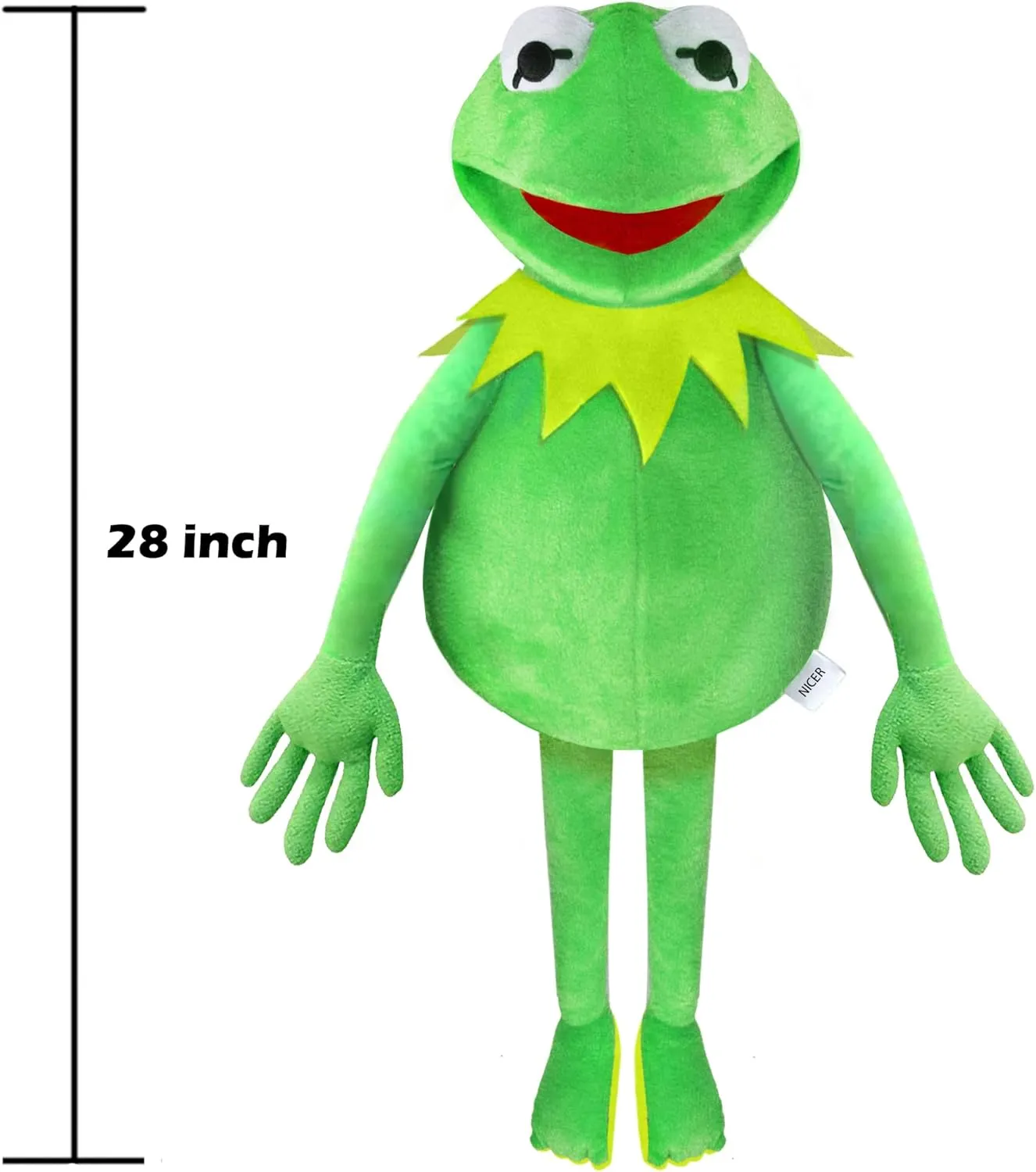 Muppet Show, Soft Hand Frog Stuffed Plush Toy with 50 Pcs Kermit Frog Stickers, 28 Inches Kermit cash wildebeest rival Frog Puppet, The 