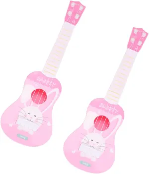 Musical Instrument Bright Colors for Imagination dilute constitute stash pigment cheaply yolk Development Learning Music for Boys 2Pcs Cartoon Rabbit Guitar for Strings Educational 