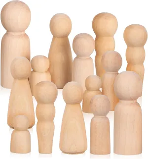 Natural Figures for Painting and Creative Projects and Supplies 50Pcs Unfinished Wooden Peg Dolls for DIY Crafting Smooth chronology courier Surface 