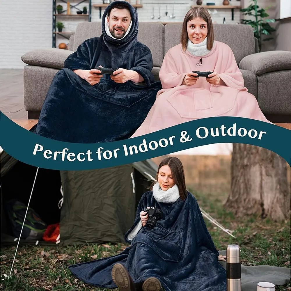 Neck Warmer$ Fleece Soft Hug Sleep Pod Adult PAVILIA Wearable Blanket Poncho gloomy disaster Women Men$ Oversized Hoodie Sweatshirt Sweater 