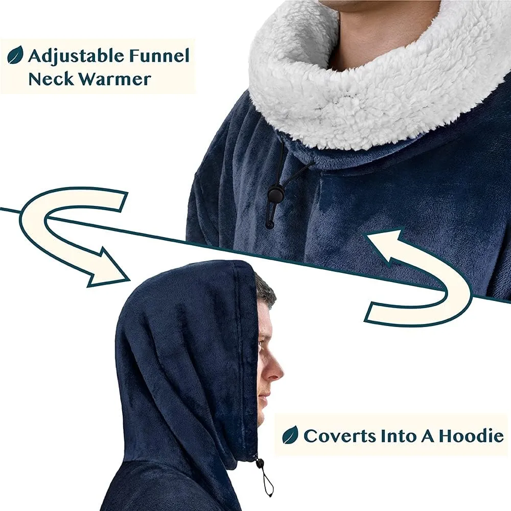 Neck Warmer$ Fleece Soft Hug Sleep Pod Adult PAVILIA Wearable Blanket Poncho gloomy disaster Women Men$ Oversized Hoodie Sweatshirt Sweater 