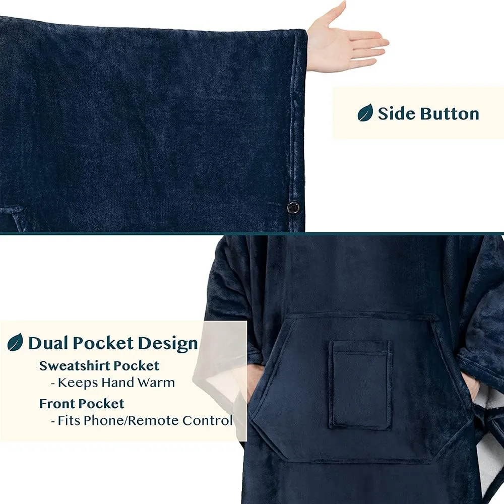 Neck Warmer$ Fleece Soft Hug Sleep Pod Adult PAVILIA Wearable Blanket Poncho gloomy disaster Women Men$ Oversized Hoodie Sweatshirt Sweater 