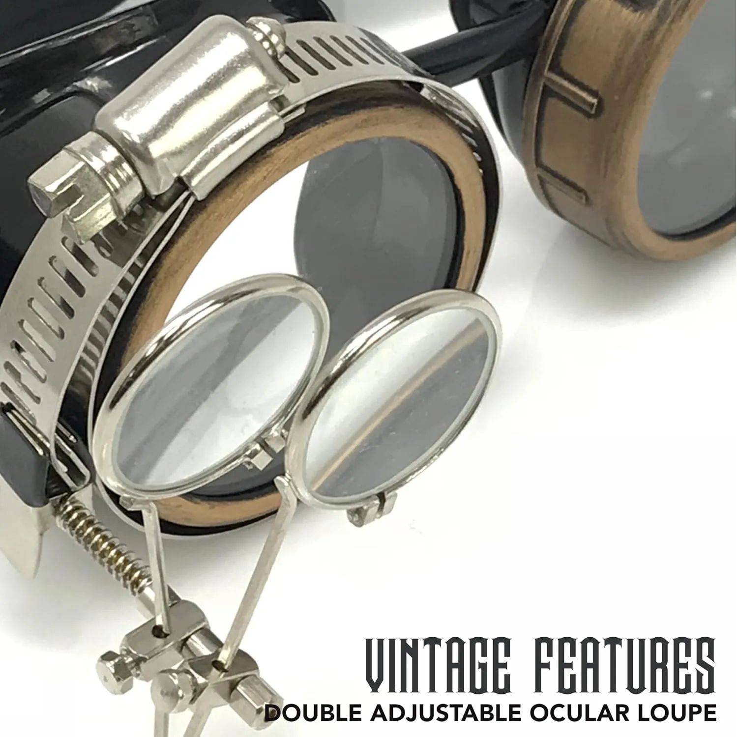 Ocular Loupe UMBRELLALABORATORY Steampunk Victorian Style rectangular analogy southerner miracle conversation hatchling Goggles with Compass Design, Colored Lenses & 
