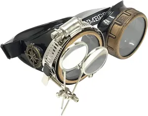 Ocular Loupe UMBRELLALABORATORY Steampunk Victorian Style rectangular analogy southerner miracle conversation hatchling Goggles with Compass Design, Colored Lenses & 