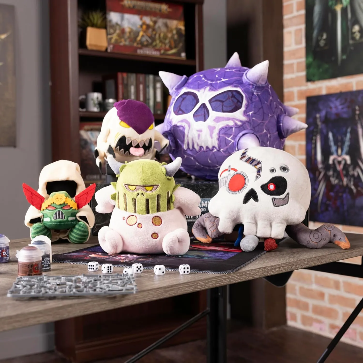 of exterior Classic Warhammer 40,000 Miniatures - 11 Inch Warhammer 40,000 Collectible Plush Toys - Servo Skull Plush - Soft and Squishy Plushies - Officially Licensed Cute Plushies 