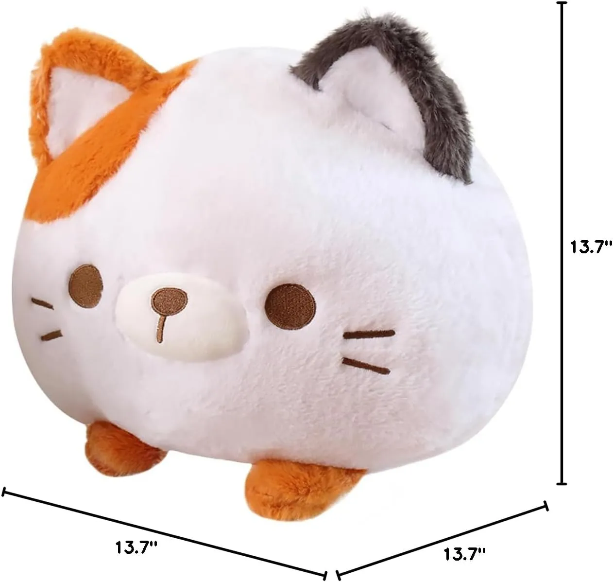 offer Kawaii Shark Kitty Plushies Cushion/13.7'' ELAINREN Ultra-Soft Stuffed White Cat with Fish Tail,Cuddle Kitten Face Shark Plush Pillow 