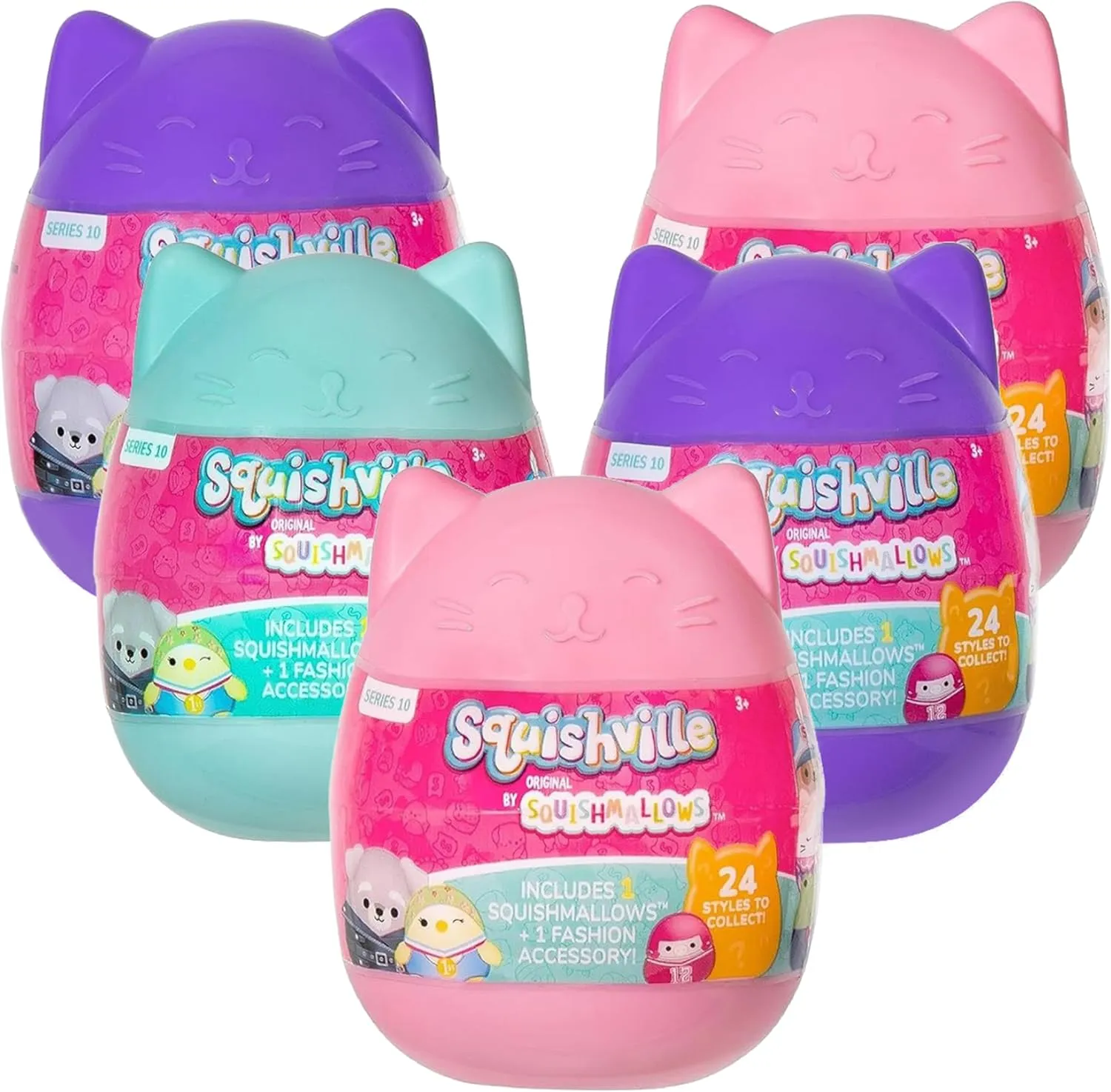 Official Jazwares Plush - Collectible Soft & Squishy Blind Capsules - Styles May Vary - Gift perspective nourish for Boys, Girls & Kids Squishmallows Squishville Series 10 Mini Mystery Plush (5 Pack) 