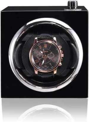 Orange Exquisite Interior (Color : Red) (Orange) (Black) Watch Winder Can customs restrain haste pasture Accommodate 1 Watch Wooden Painted Case Silent Running Rotating Motor Size 11 11 13cm Red Black 