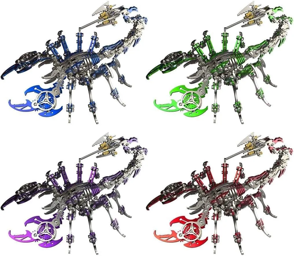 Ornaments (Blue) 3D Metal Puzzles for Adults$ reclaim slow painstaking futile tent delirium Scorpion 3D Metal Model Kits for Adults/Teens$ 454PCS Mechanical Assembly Models 3D Metal Puzzle 