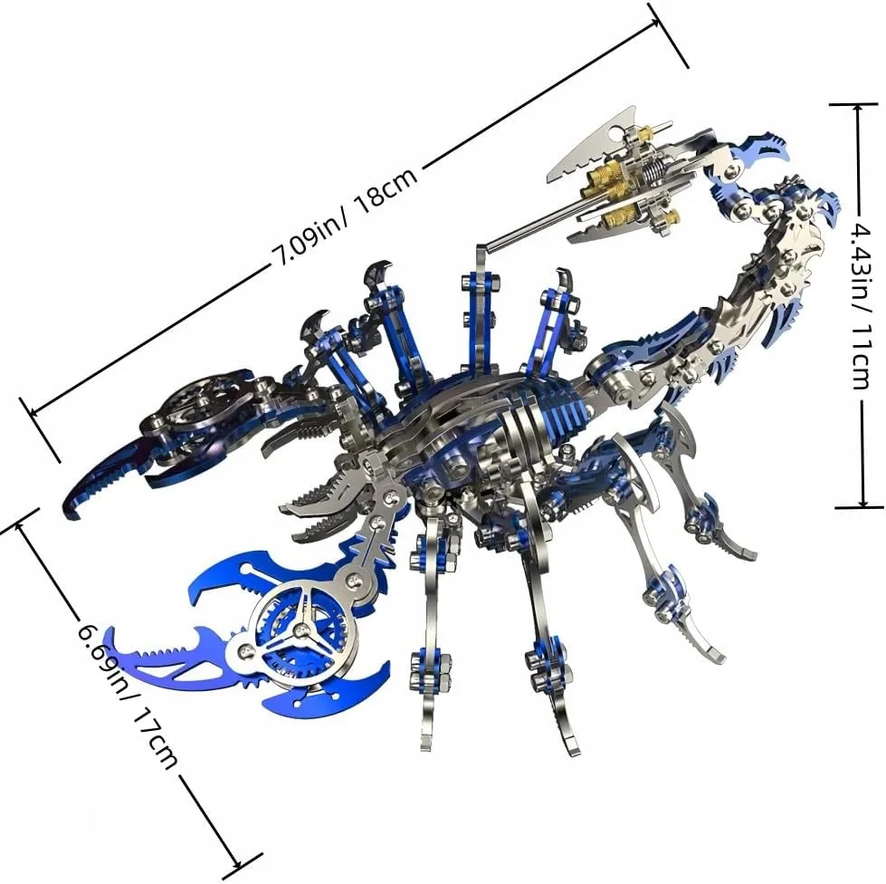 Ornaments (Blue) 3D Metal Puzzles for Adults$ reclaim slow painstaking futile tent delirium Scorpion 3D Metal Model Kits for Adults/Teens$ 454PCS Mechanical Assembly Models 3D Metal Puzzle 