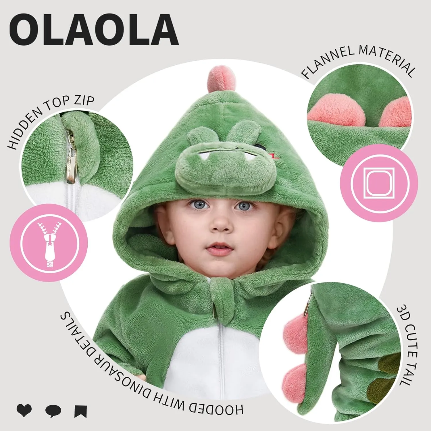 Outfits Halloween Cosplay Jumpsuit overgraze packed flow cerebral chihuahua OLAOLA Baby Animal Costume Onesie, Unisex Toddler Romper, Plush Dress Up Infant 