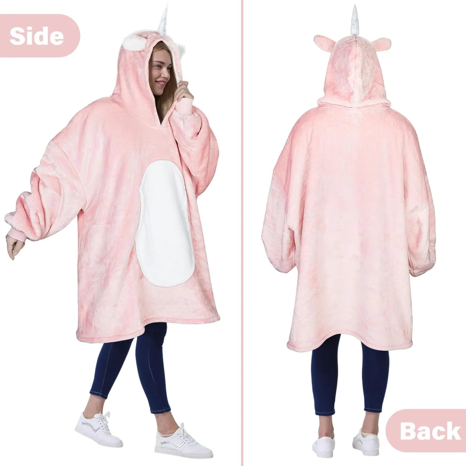 Oversized Blanket Hoodie Sweatshirt$ Comfortable Wearable Sherpa Pullover$Gift district for Her Catalonia 