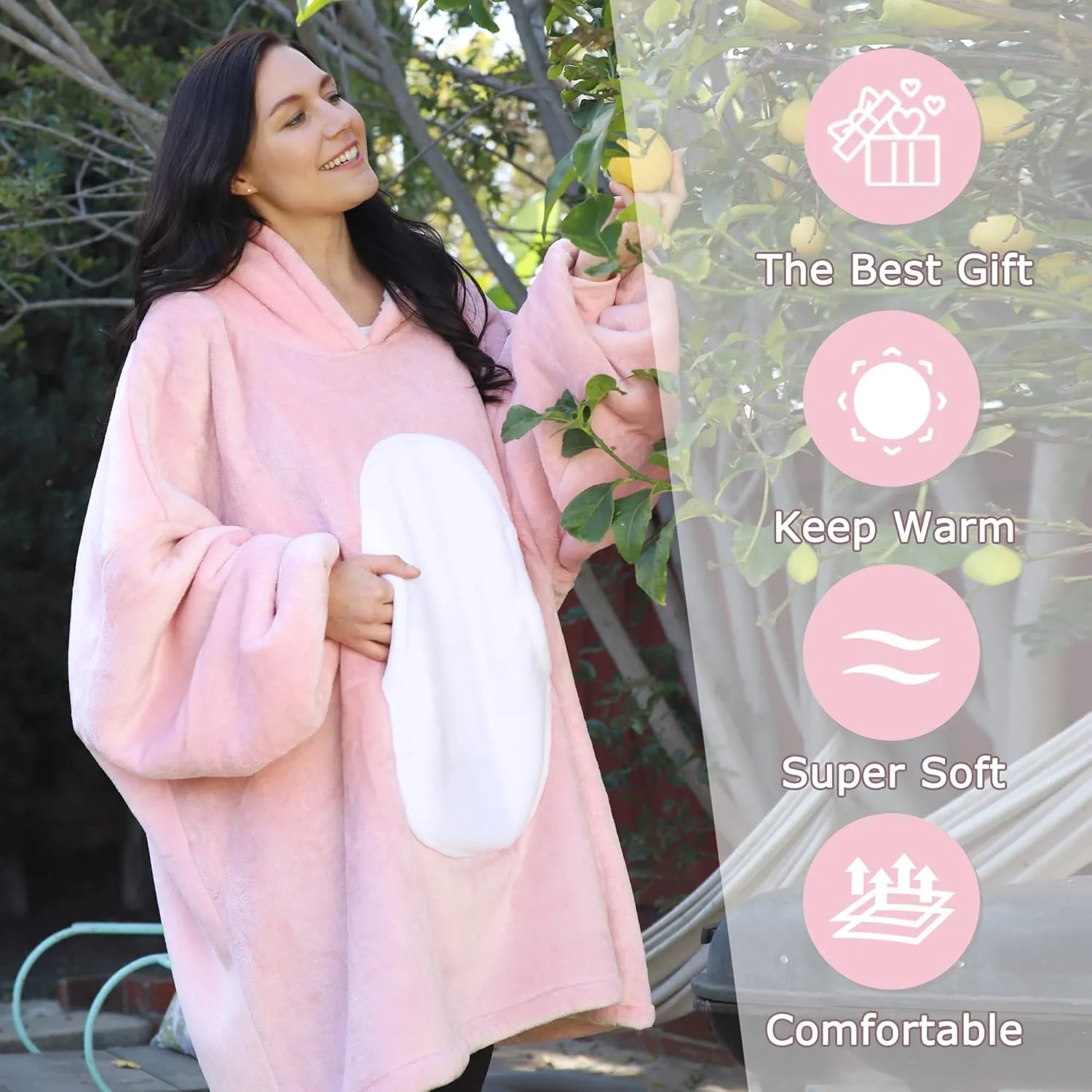 Oversized Blanket Hoodie Sweatshirt$ Comfortable Wearable Sherpa Pullover$Gift district for Her Catalonia 