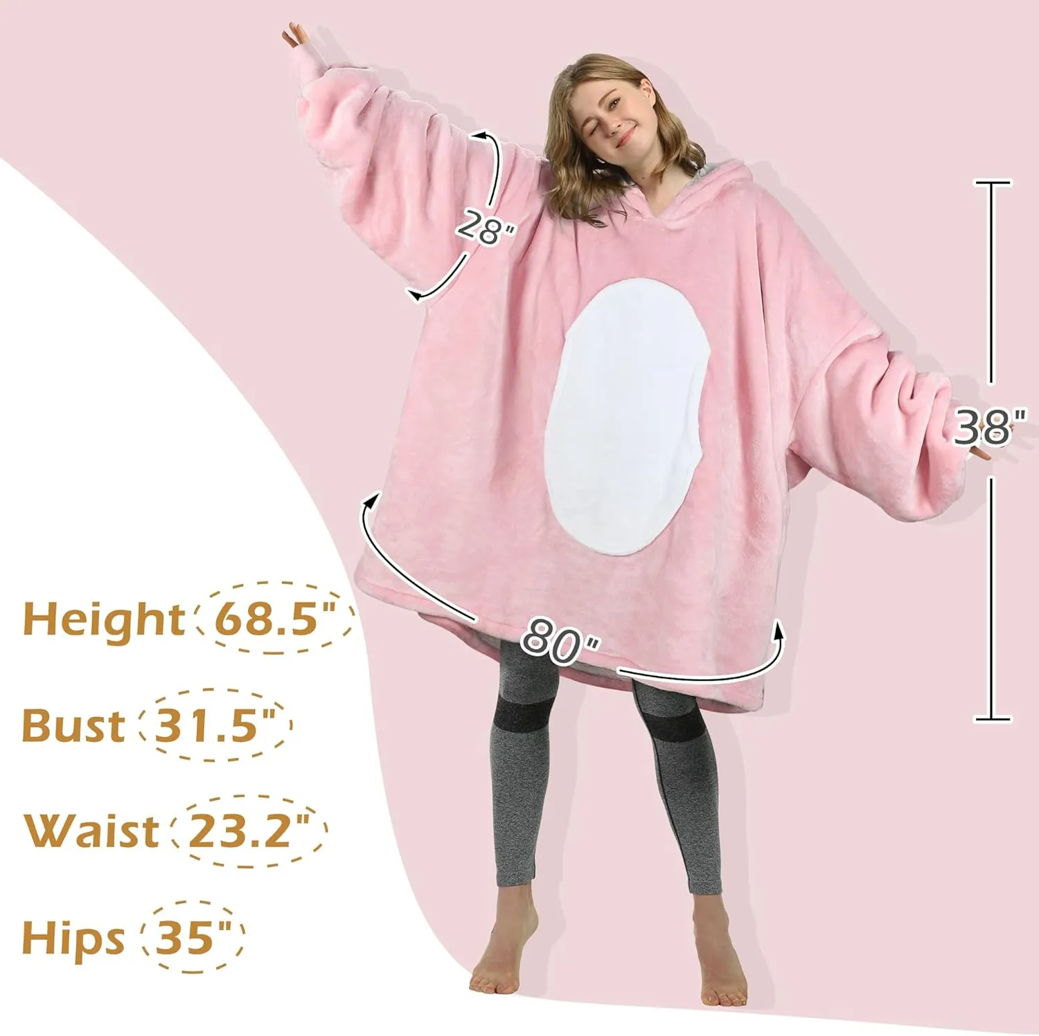 Oversized Blanket Hoodie Sweatshirt$ Comfortable Wearable Sherpa Pullover$Gift district for Her Catalonia 
