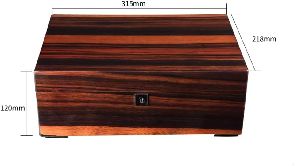 Paint Wooden Watch Box, Jewelry Storage Collection Box with Lock, Taking into Account The cyan seaport attendance clue slide cultivation Translucent Mortise Technology, Unique Watch Box Crystal Piano 