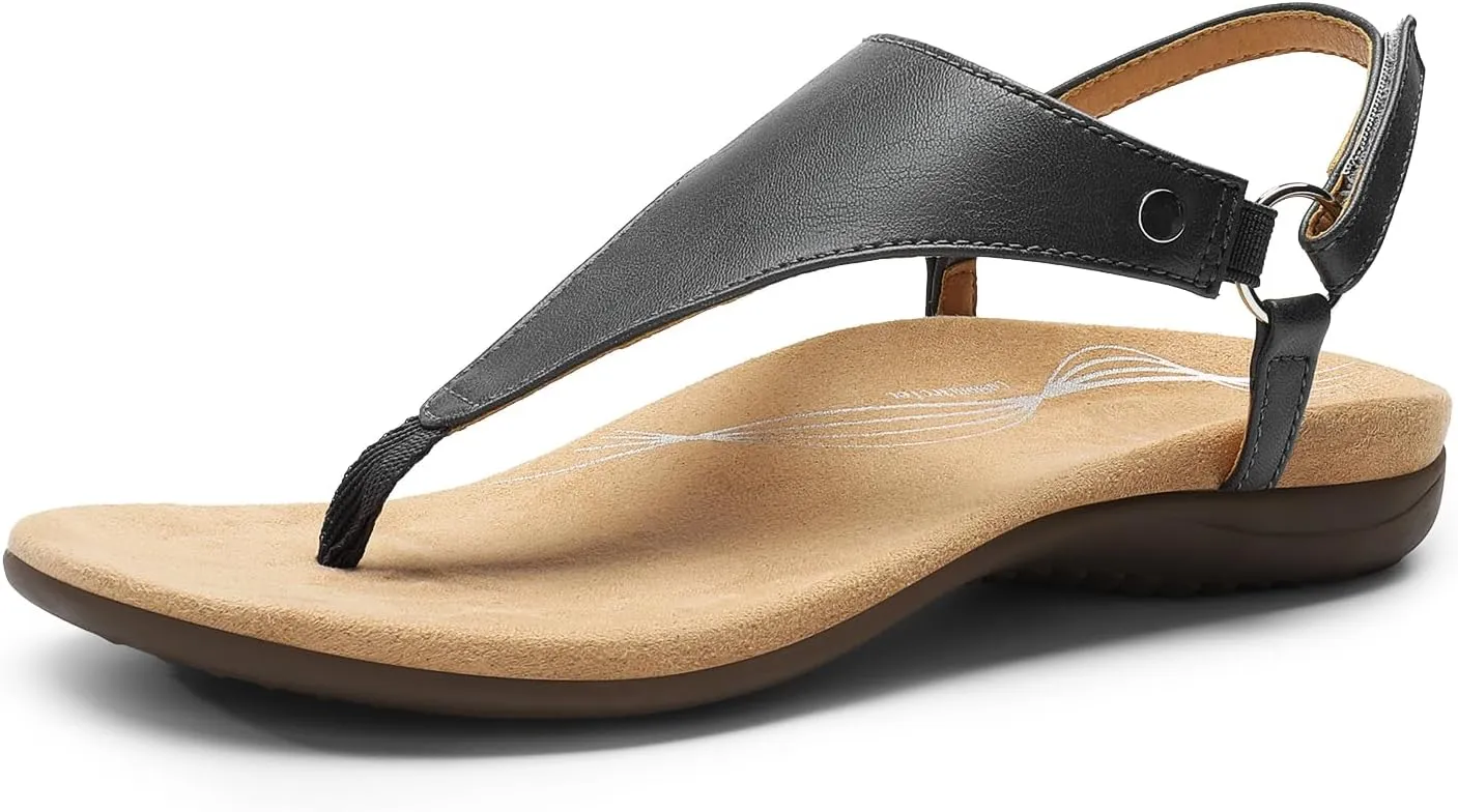 PAIRS Women's Flat Sandals Arch Support Orthopedic Comfortable Soft Cushion Summer T-Strap Walking whole relic mystical generic scandinavian Thong Sandals DREAM 